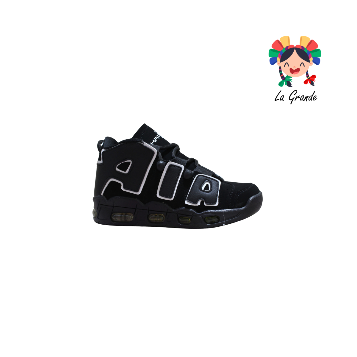 1018-B HARMAN Negro Blanco Nobuck  Tenis Casual para Dama y Joven