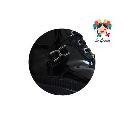 3709 MODELS Negro Charol Bota Casual para Dama