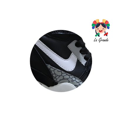 826 GMC Negro Gris Tenis Casual para Niño