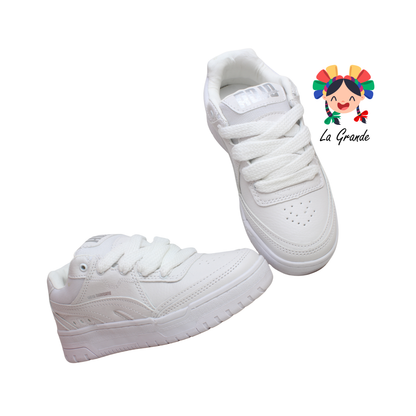 927 ROJO ARANDANO Blanco Blanco Tenis Escolar para Dama y Joven