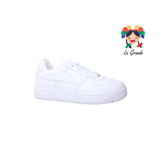 435 APT Blanco Blanco Piel Tenis Choclo Casual para Dama y Joven