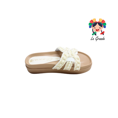 1852 WILDCAT Beige Blanco Napa Sandalia Casual para Dama