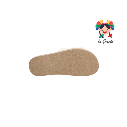 1852 WILDCAT Beige Blanco Napa Sandalia Casual para Dama
