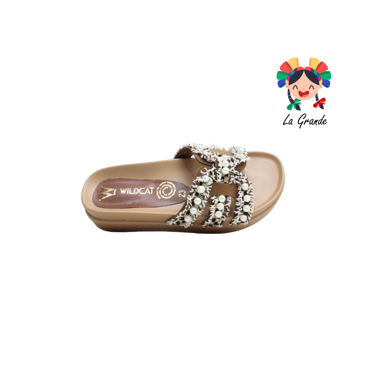 1852 WILDCAT Café Chinela Napa Sandalia Casual para Dama