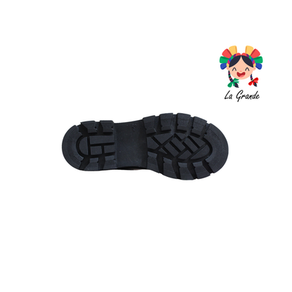 766 BRIANDA Negro Piel Zapato Escolar para Dama