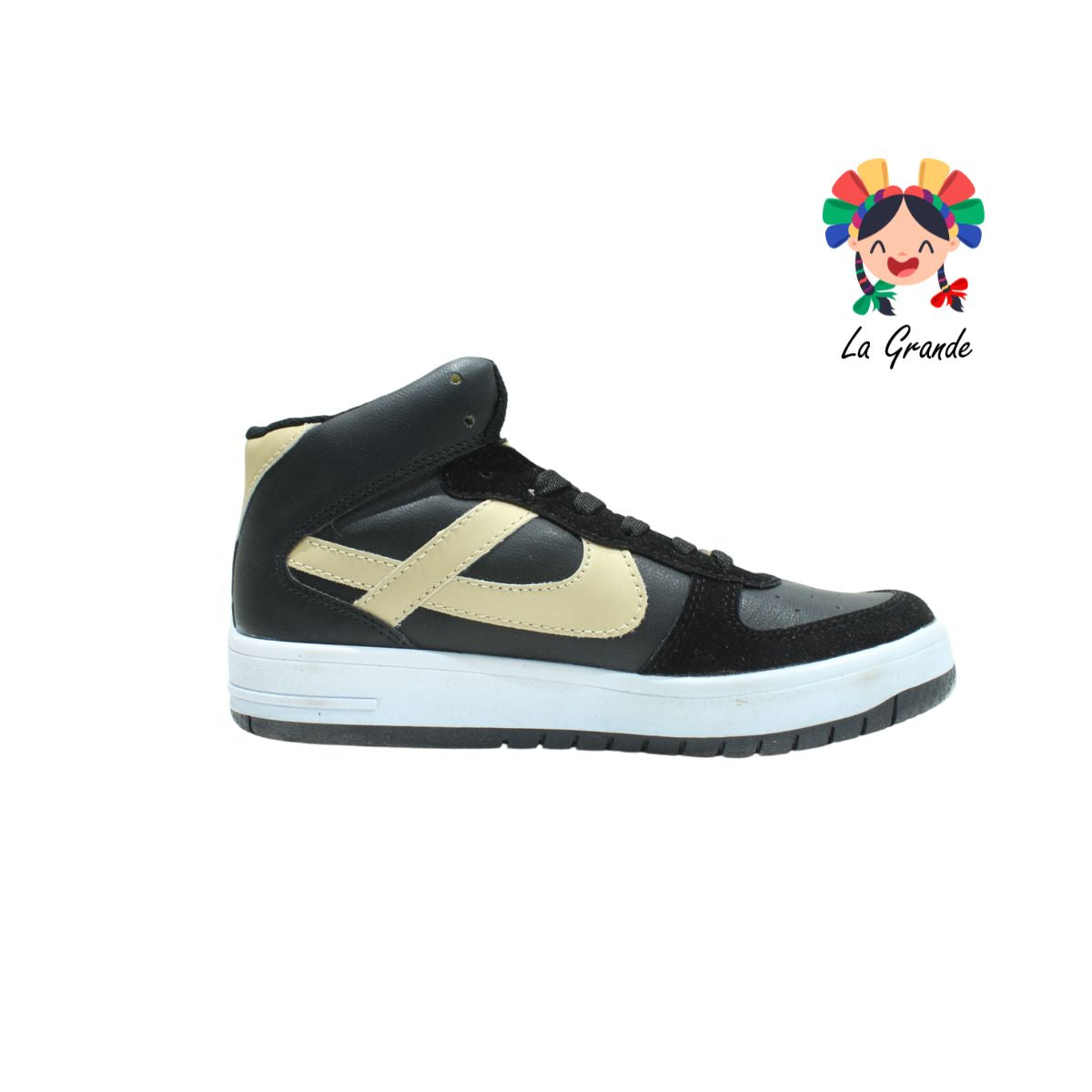 190039-PANAM Negro Oro Sint Tenis Bota Urban para Caballero Nacional Original