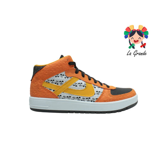 190040 PANAM Bco Naranja Sint Día de Muertos Tenis Bota Urban para Caballero Nacional Original