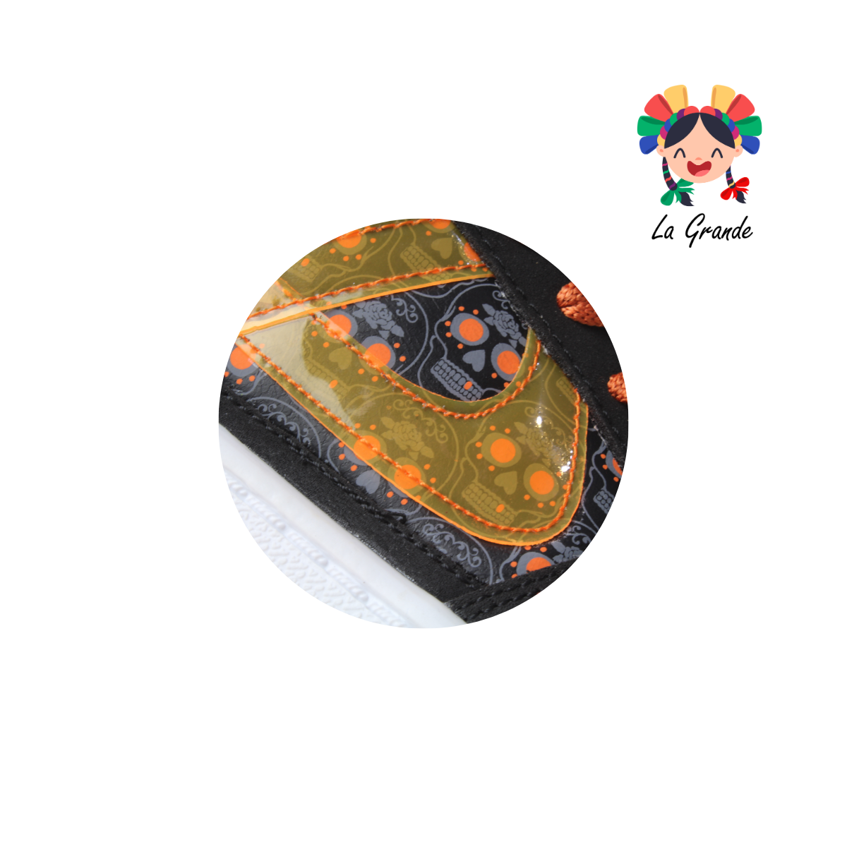 190056 PANAM Negro Naranja Día de Muertos Tenis para Dama,Joven y Caballero Nacional Original