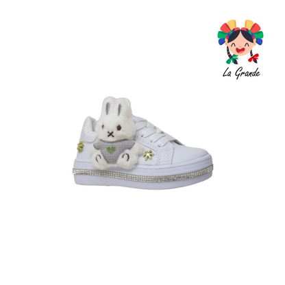1906 FRIDAYS Blanco Blanco Sint Conejo Tenis Casual para Niña y Dama