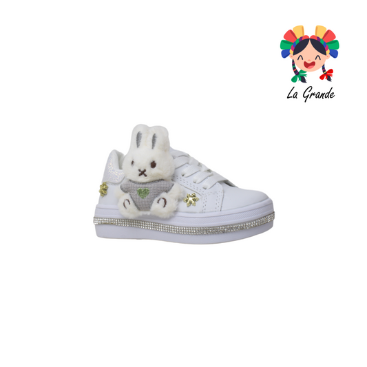 1906 FRIDAYS Blanco Blanco Sint Conejo Tenis Casual para Niña y Dama