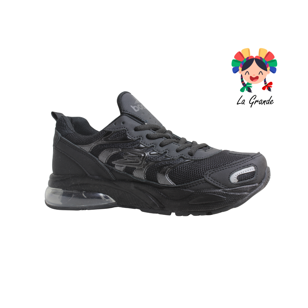 190 BOOST Negro Plata Tenis Deportivo de Válvula para Caballero