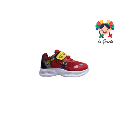 3153 BF Araña LUX-10 Rojo Negro Tenis Casual con Luz Led para Niño