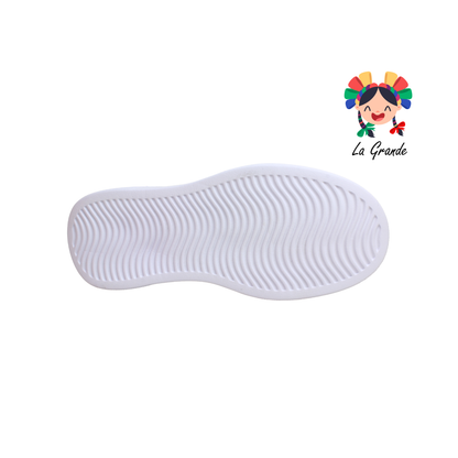 MY143 APOORT Blanco Print Piel Tenis Casual para Dama