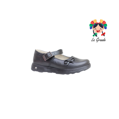 1932 MUJER BONITA Negro Piel Zapato Escolar para Niña