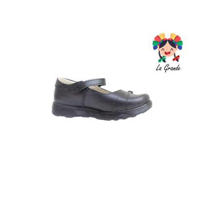 1932 MUJER BONITA Negro Piel Zapato Escolar para Niña