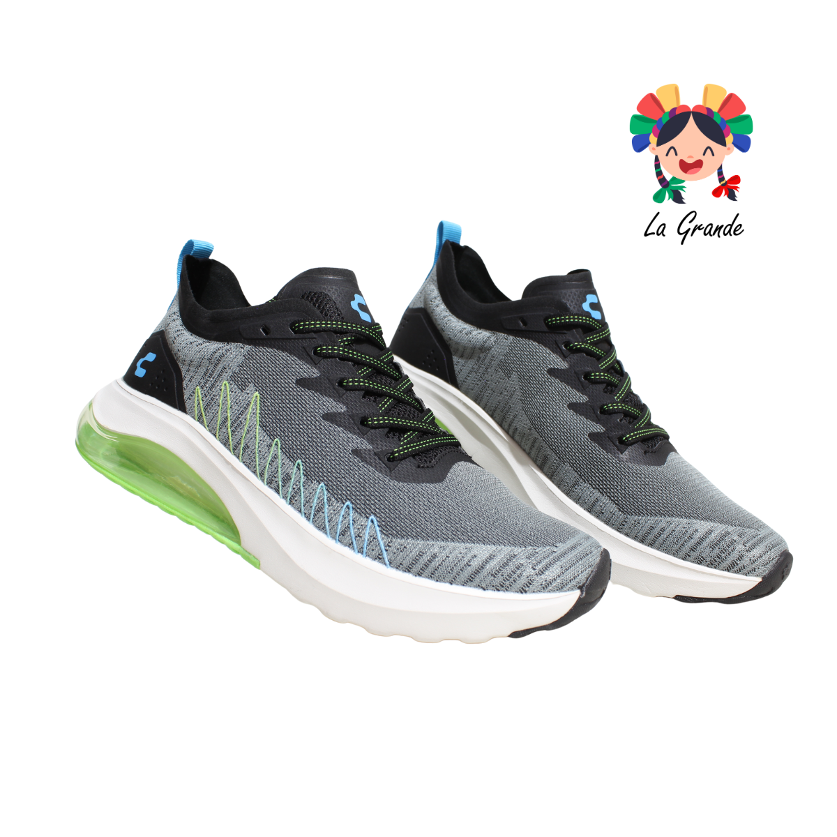 1086323 CHARLY Gris Verde Tenis Deportivo para Caballero