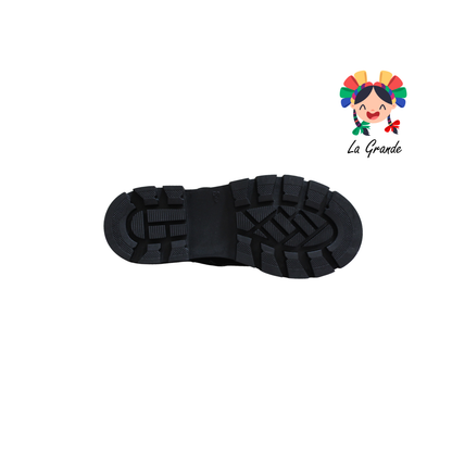 763 BRIANDA Negro Piel Zapato Escolar para Dama