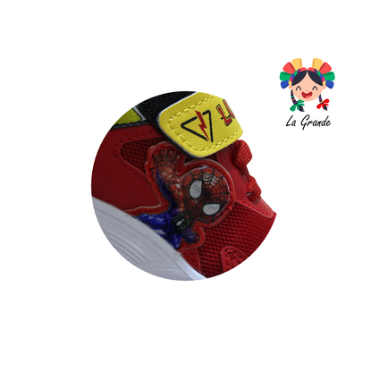 3153 BF Araña LUX-10 Rojo Negro Tenis Casual con Luz Led para Niño