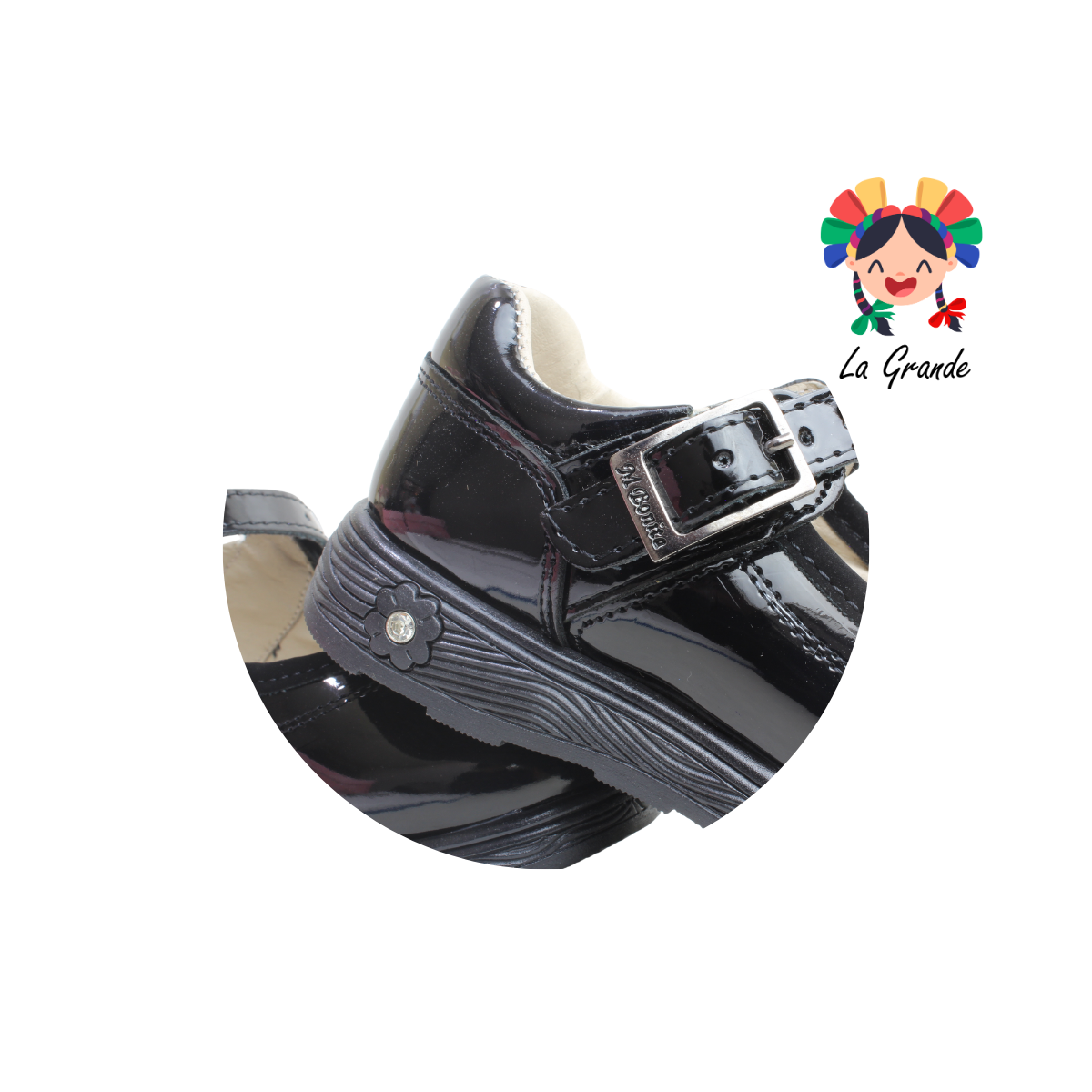 1962 MUJER BONITA Negro Charol Zapato Escolar para Niña