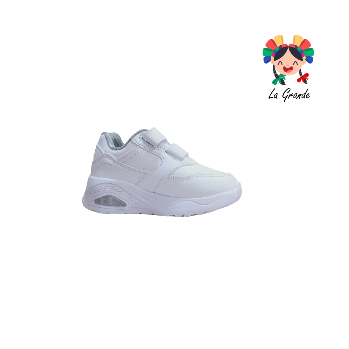 744 APT Blanco Gris Napa Tenis Casual para Niña y Niño
