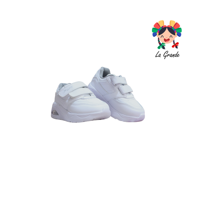744 APT Blanco Gris Napa Tenis Casual para Niña y Niño