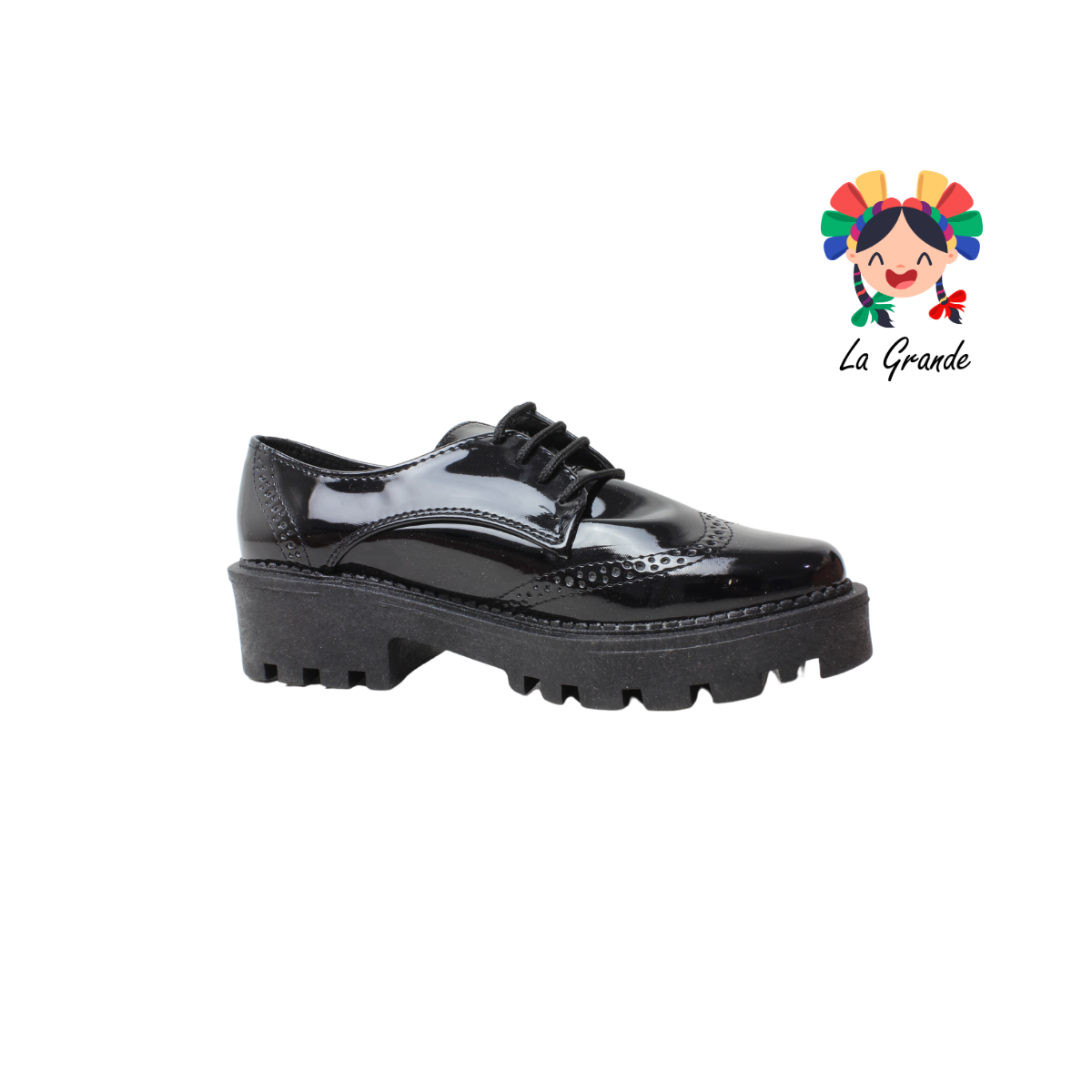 1983 YUL Negro Charol Zapato Escolar para Dama