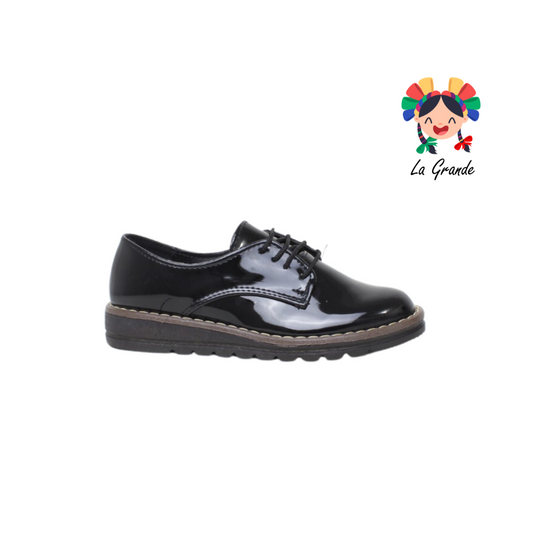 1989 YUL Negro Sint Charol Zapato Casual para Niña y Dama