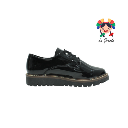 1989 YUL Negro Sint Charol Zapato Casual para Niña y Dama