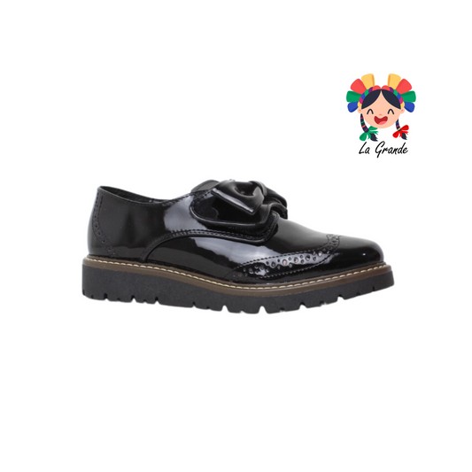1991 YUL Negro Charol Zapato Escolar Bostoniano para Dama