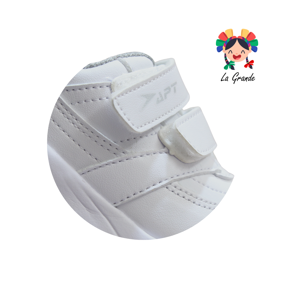 744 APT Blanco Gris Napa Tenis Casual para Niña y Niño