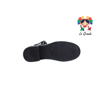 102 DULCE CEREZA Negro Sintético Zapato Escolar para Niña y Dama