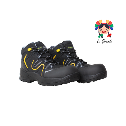 2592 DISCOVERY Negro Amarillo Textil Bota industrial con Casco de Poliamida para Caballero