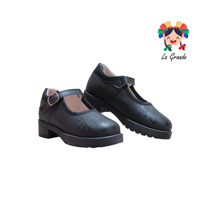 1006 MIA Negro Napa Zapato Escolar para Niña