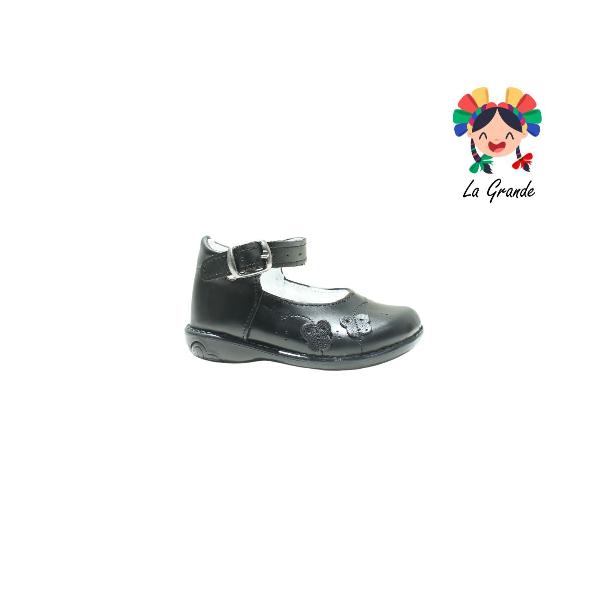 560 WIZZYZ Negro Piel Zapato Escolar para Bebé