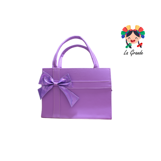 018 TONY Bolsa Morada Moño Casual tipo Cajita para Dama