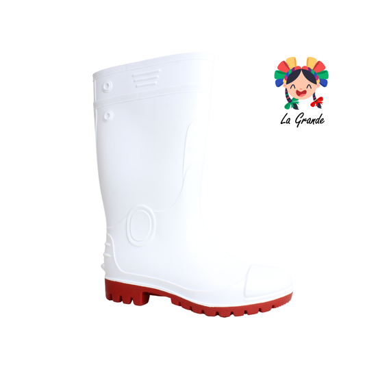 Tauro PINET Blanco Rojo Bota de Hule para Dama, Joven y Caballero