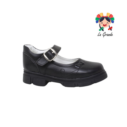 142 GABRIELA Negro Sintético Zapato Escolar con Suela Kity para Niña y Dama