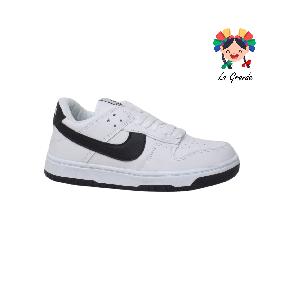 824 CUPRA Blanco Negro Sint Tenis Casual para Dama y Joven