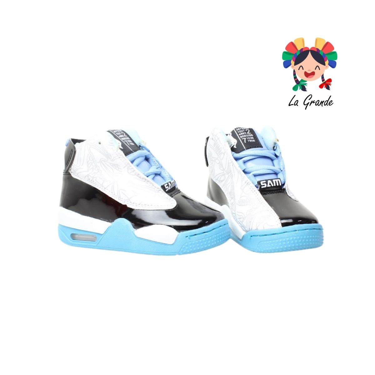 20000 PAOLA RAMIREZ Blanco Azul Tenis Casual para Niña y Niño