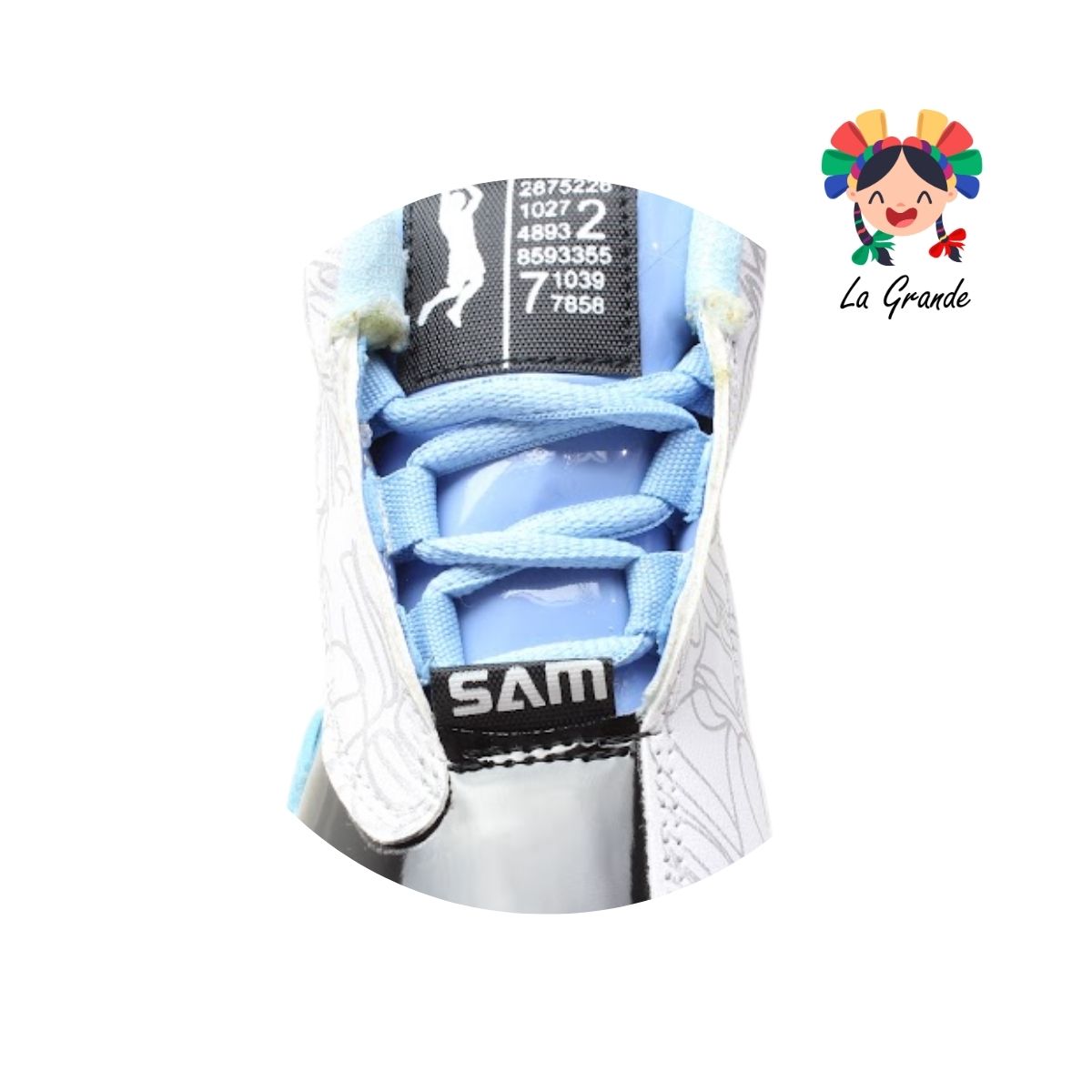 20000 PAOLA RAMIREZ Blanco Azul Tenis Casual para Niña y Niño