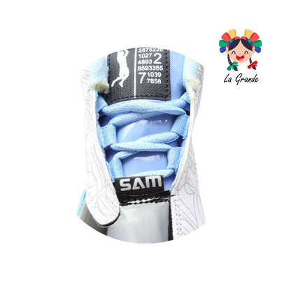 20000 PAOLA RAMIREZ Blanco Azul Tenis Casual para Niña y Niño