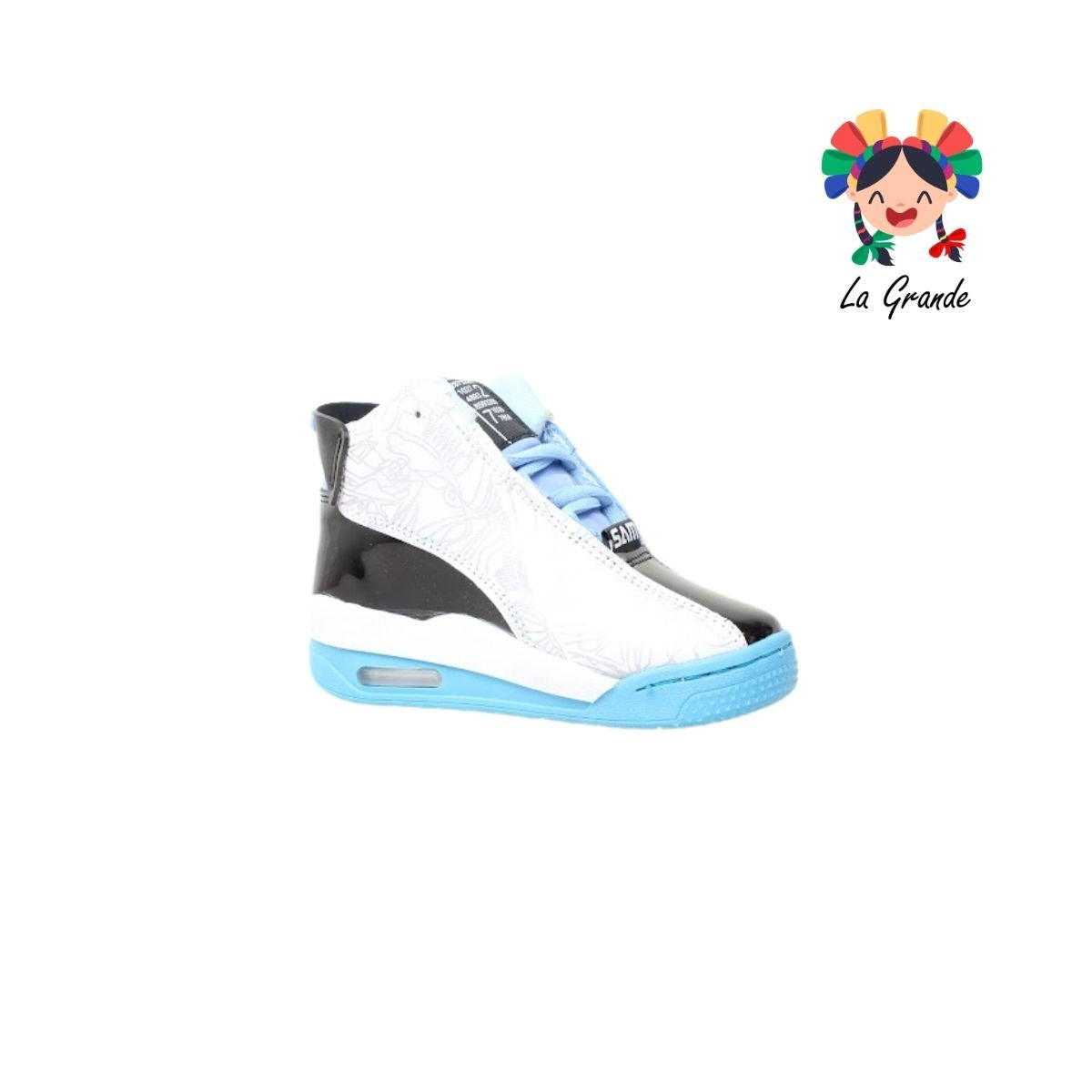 20000 PAOLA RAMIREZ Blanco Azul Tenis Casual para Niña y Niño