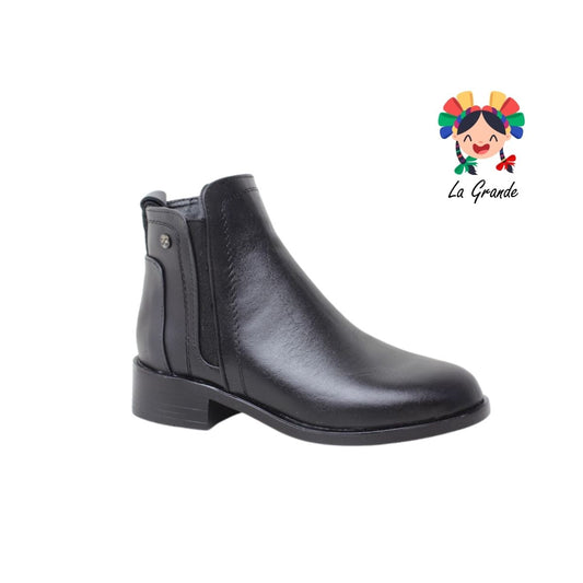 2000 AMPARO Negro Piel Bota para Dama