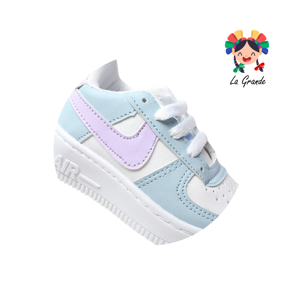 2000 JAG SPORT Bco Cielo Lila Sintético Tenis Casual para Niña y Niño