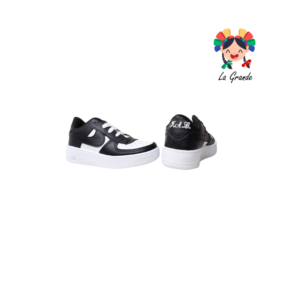 2000 JAG SPORT Bco Ngo Bco Sintético Tenis Casual para Niña y Niño