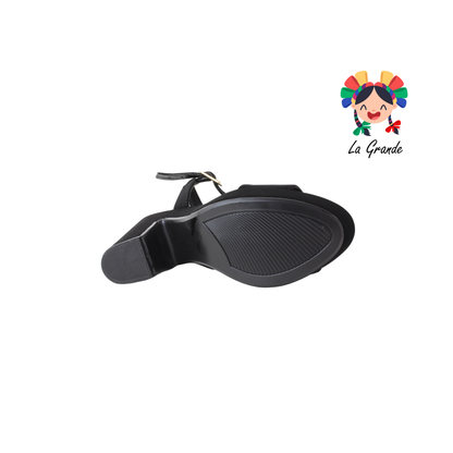 2001-2 MARI ROSS Negro Nobuck Zapatilla Destalonada con Plataforma para Dama