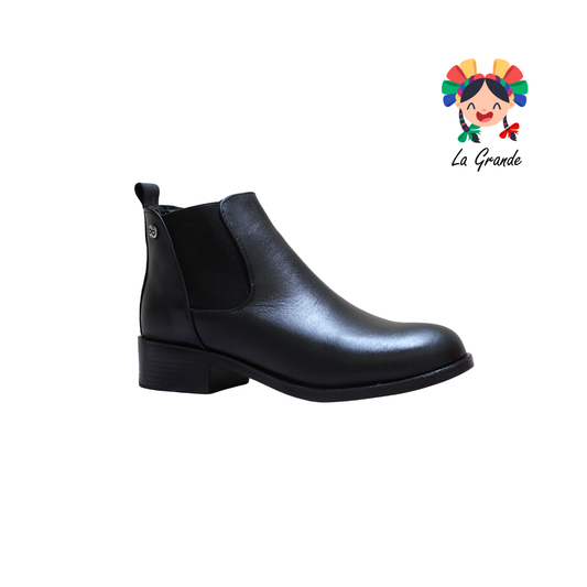 2001 AMPARO Negro Piel Bota para Dama