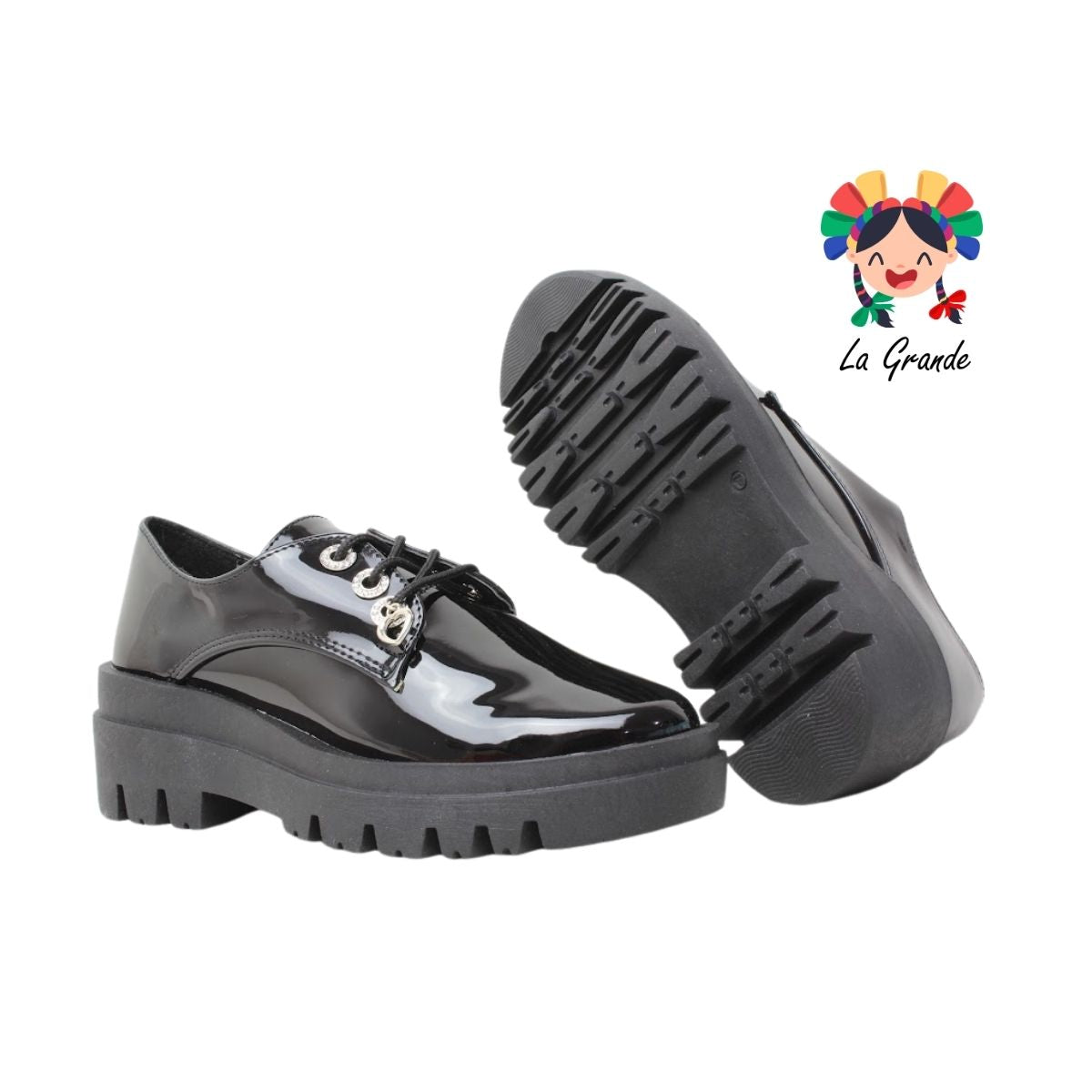 2003 YUL Negro Charol Zapato Casual para Dama
