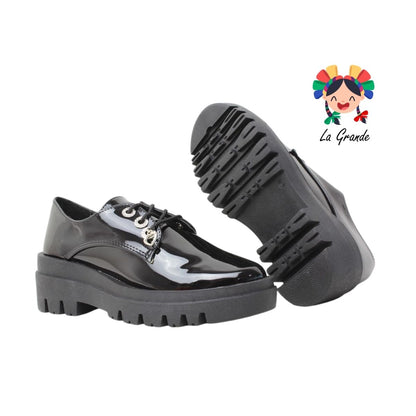 2003 YUL Negro Charol Zapato Casual para Dama