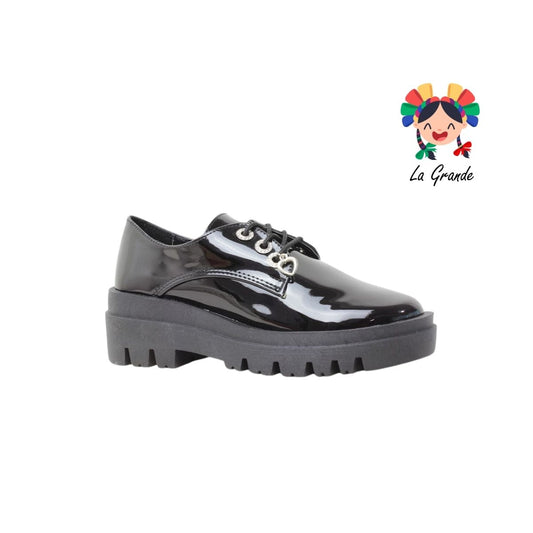 2003 YUL Negro Charol Zapato Casual para Dama